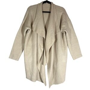 Baltic Born Ellison Lapel Cardigan Sweater L/XL Open Front‎ Neutral Knit Draped